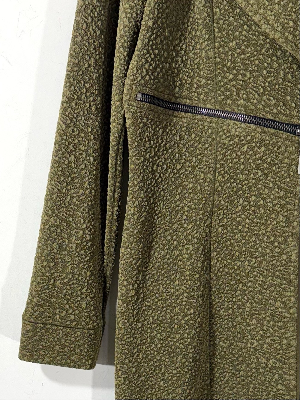 Eva Varro Barcelona Jacket Medium olive texture zipper accents edgy office - Picture 6 of 10